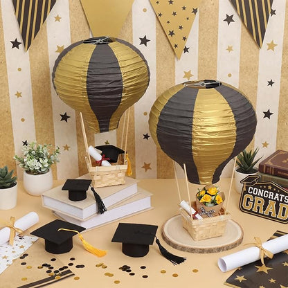Meooeck 8 Sets Hot Air Balloon Tables Centerpieces, 11.8'' Paper Lantern Party - Image 2