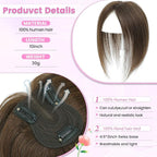 YAMI Hair Toppers for Women Fluffy Human Hair Topper 10inch Handmade Swiss Base Hairpieces 360° Cover Hairloss (Medium Brown)