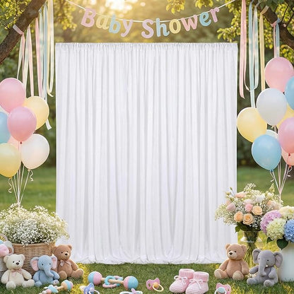 White Sequin Backdrop Curtains 2 Pcs 5ftx8ft Sparkle Backdrop Drapes | Glitter - Image 6
