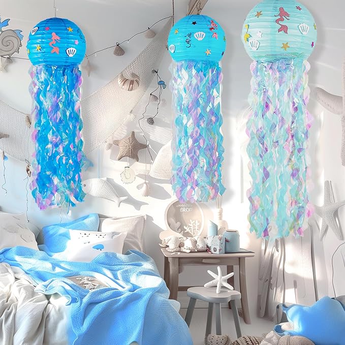 OBXT 12" Blue Jellyfish Lanterns - Image 7