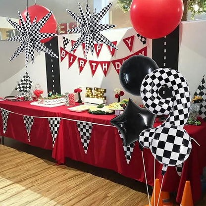 TONIFUL 9th Birthday Balloons Kit 40 Inch Checkered Number 9 Foil Balloon | - Image 5