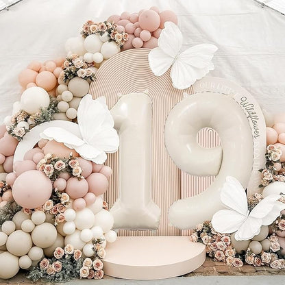 Cream Number 9 Balloon 40 Inch Beige Nude Number 9 Balloon - Image 3