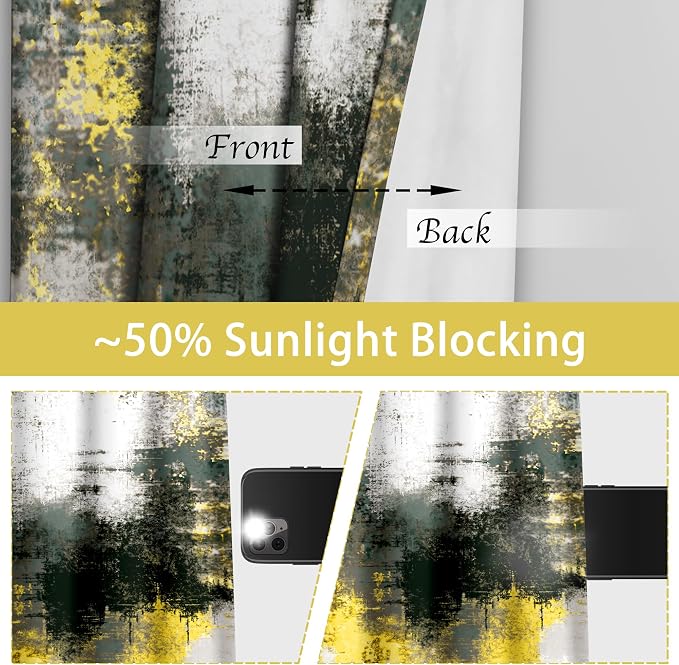Asuexpect Abstract Curtains 2 Panels Abstract Rust Curtain Room Darkening - Image 2