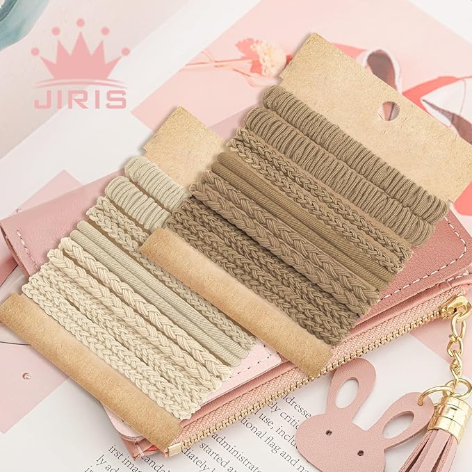 JIIRS 20PCS Boho Hair Ties,Elastic Bracelets,Elastic Hair Ties, Hair Bands For Ponytails,Ponytail Holder for Thick or Thin Hair,Boho Hair Bracelets No-Damage For Daily Life, Sport, Working(Set4)