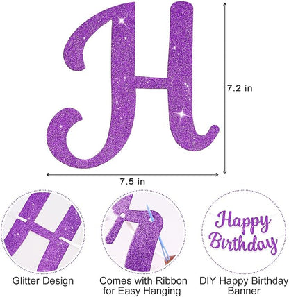 Glitter Happy Birthday Banner Sig Birthday Garland Wall Door Banners Flag - Image 6