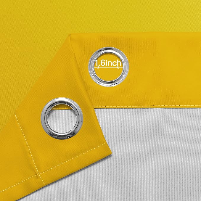 Yakamok Ombre Curtains Yellow and Greyish White - Image 5
