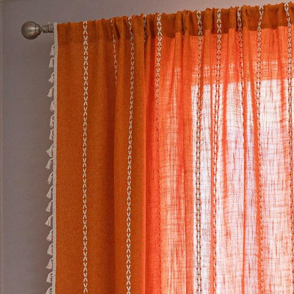 Sutuo Home Orange Boho Curtains - Image 4