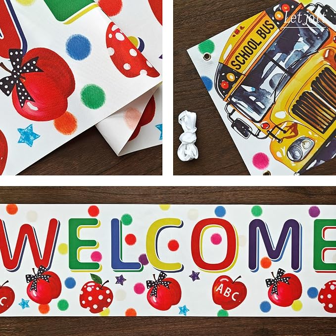 Letjolt Welcome Banner School Bus Back to School Supplies 6 Ft | Colorful - Image 5