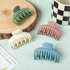 DEEKA 4 PCS 2.5 Inch Hair Claw Clips Double Row Teeth Matte Hair Jaw Clips Hair Barrettes Thick Medium Thin Hair Clips for Women (Beige,Blue,Pink,Green)