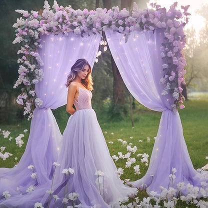 10x8ft Purple Tulle Backdrop Curtain - Image 7