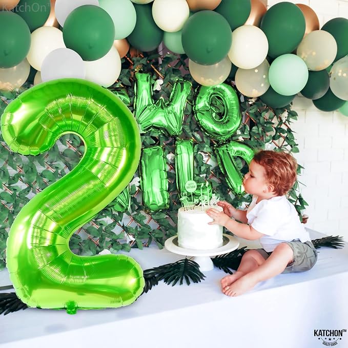 KatchOn Light Green 2 Balloon Number 40 Inch | Green Number 2 Balloon - Image 3