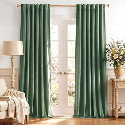 Emerald Green Velvet Thermal Curtains by StangH