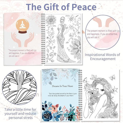 Kalysky Adult Coloring Book for Women, Spiral Bound, Relaxation Arts and Crafts - Image 2