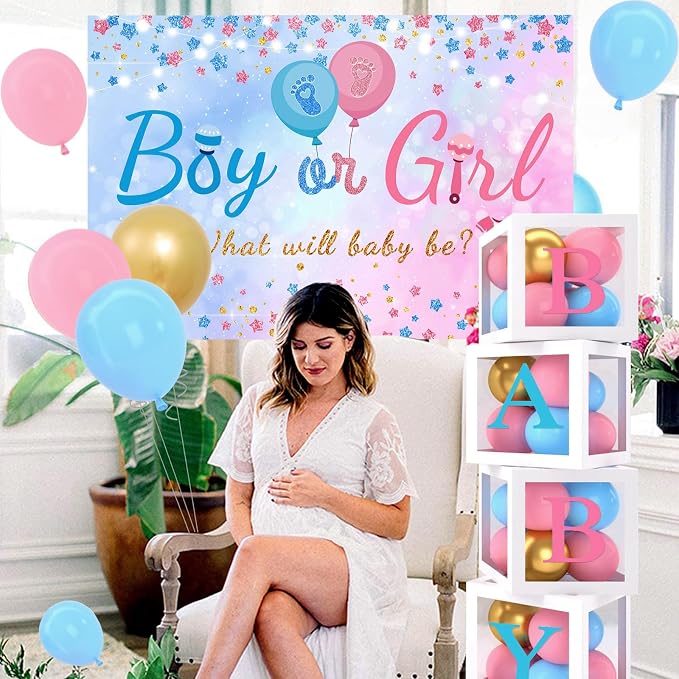 Frigg Pink Blue Gender Reveal Decorations | Balloon Arch Kits, Tablecloths - Image 3