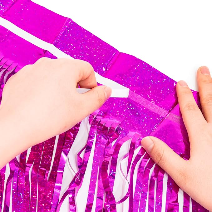 Magenta Tinsel Curtain Party Backdrop - Image 9