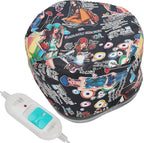 Electric Hair Cap, Thermal Steamer Treatment Spa Cap Nourishing Hat Adjustable Temperature Control Soft Bonnet Beauty Hooded Attachment Moisturize Nourish Repairs Dry Steam Personal Care for Home Use