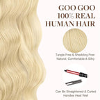 GOO GOO Tape in Hair Extensions Human Hair, O7/60F Ombre Ash Blonde with Frosted Highlights, 10inch 30g 20pcs, Skin Weft Seamless Invisible, Silky Straight with Thick Ends, Remy Human Hair