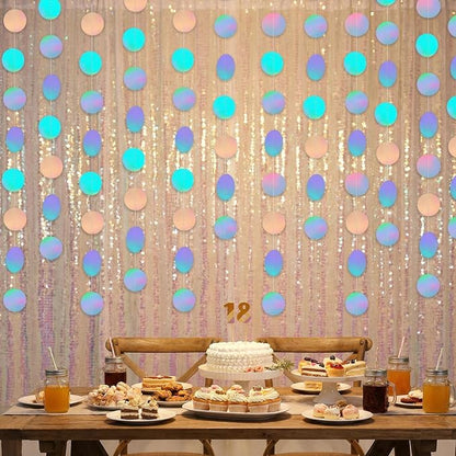 6 Pack Each 13Ft Iridescent Circle Garlands Holographic Party Decorations | - Image 4