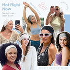 Wide Headbands for Women Knotted No Slip Head Bands Soft Turban Headband Hair Accessories Boho African Solid Color Head Wraps for Women Yoga Workout Pack of 6