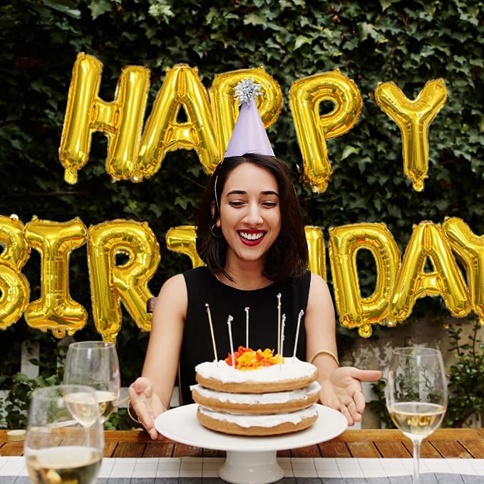 16" Happy Birthday Balloon Banner Foil - Image 5