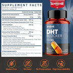 DHT Blocker for Men with Saw Palmetto & Biotin, Hair Growth Formula in Liquid-Filled Capsules, Hair Loss Supplements, Hair Regrowth Vitamins, Proprietary Herbal Blends - 90 Capsules(2 Bottle)