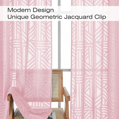 Simplebrand Blush Sheer Curtains 72 Inch Length 2 Panels - Image 3