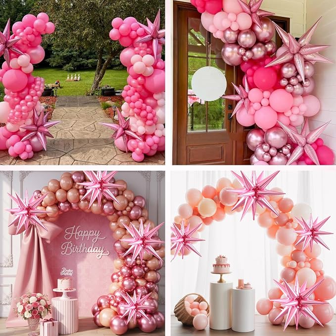 Pink Star Balloons, 22/27 Inch Pink Star Foil Balloons, Aluminum Foil Balloon - Image 7