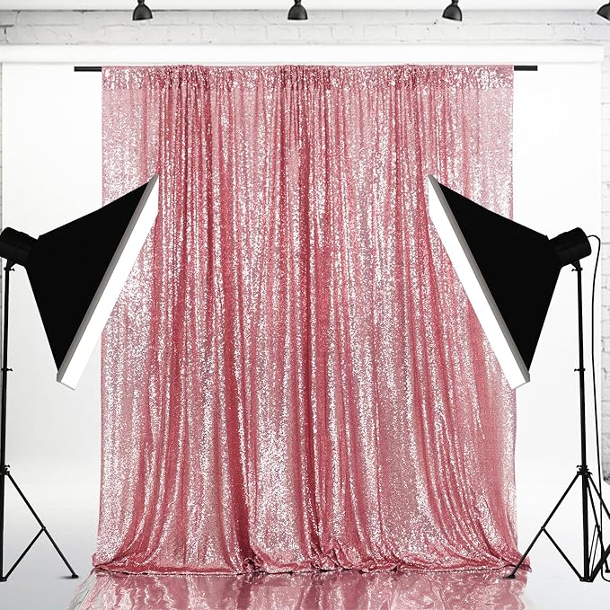 Eternal Beauty Fuchsia Pink 3mm Sequin Backdrop 5x7 Ft - Image 2