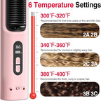 Hair Brush Straightener Cordless, Straightening Comb for Women with 300 Million Negative Ions, 6 Temps 30s Fast Heating, 10000mAh Rechargeable Battery, Portable Travel Frizz-Free, On-The-Go Styling