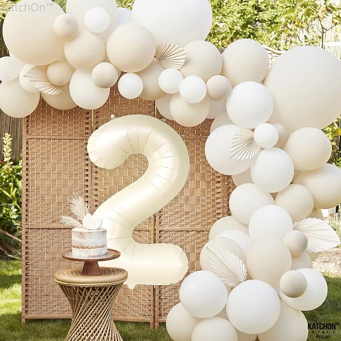 KatchOn Cream White Number 2 Balloon - Image 6