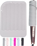 Heysam Flat Iron Silicone Mat for Hair Tools-Curling Iron and Hair Straighteners, Heat Resistant Mat for Travel Vanity Salon, Portable Vanity Pad/Organizer, Size (9“ x 6.5”) – Gray