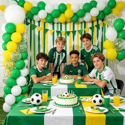 Green Yellow Balloon Column Stand Kit of 2 | 102Pcs Green Yellow White Balloons - Image 2
