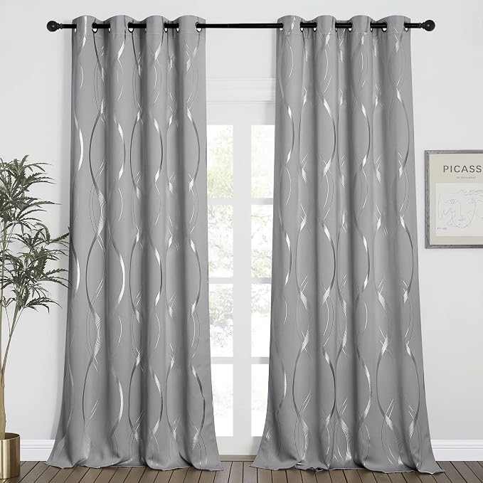 NICETOWN Living Room Curtains 102 inches Length 2 Panels Burg, Extra Long - Image 2