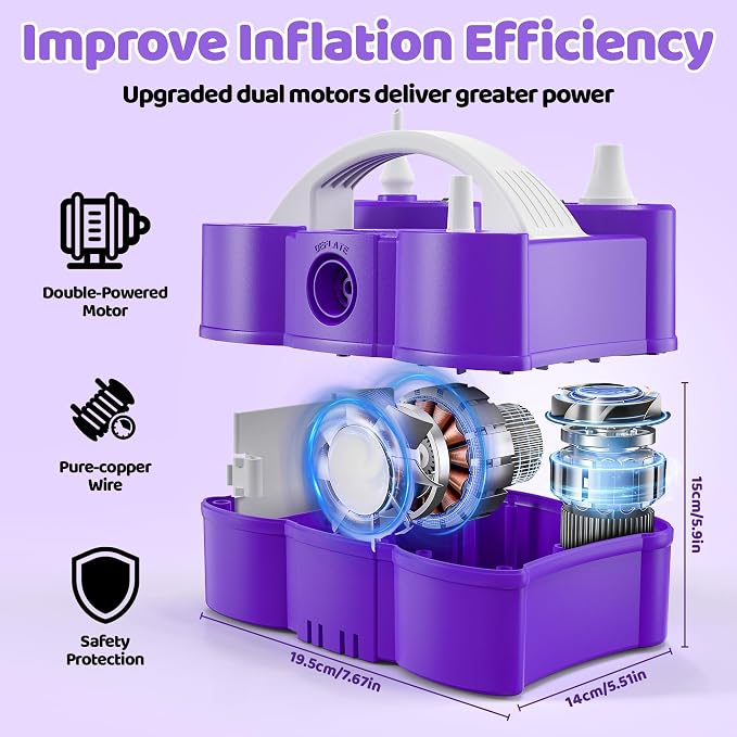 Balloon Pump Electric, 3-in-1 Portable Air Pump - Image 3
