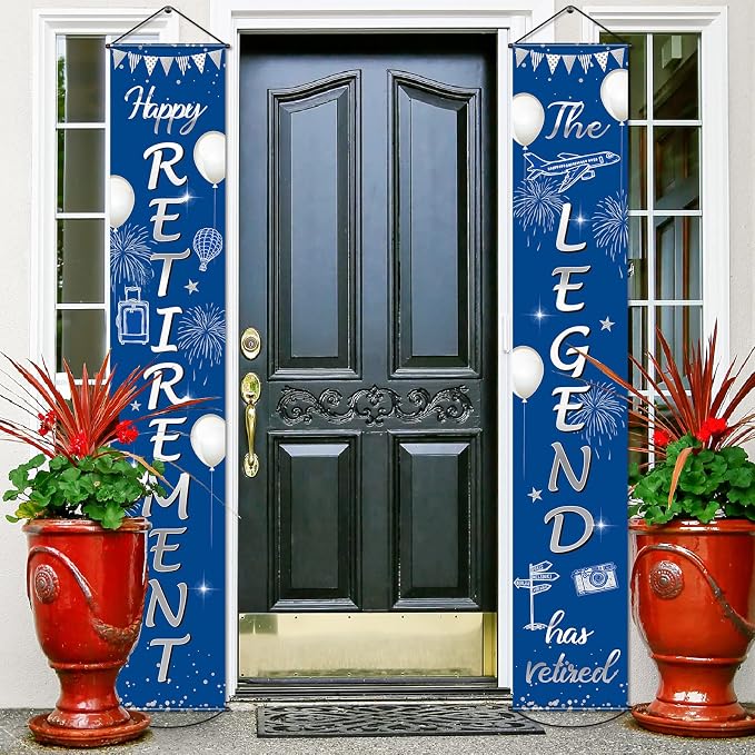 Boao Retirement Porch Sign Door Hanging Banner, Retirement Banner the Legend - Image 2