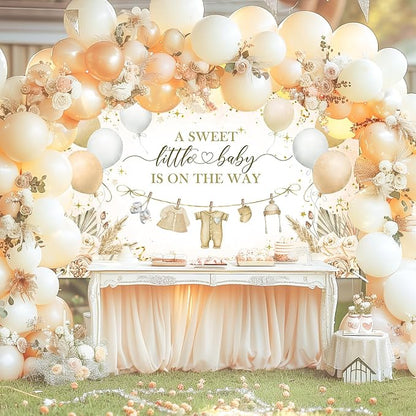 Boho Baby Shower Banner Neutral Gold Baby Shower Party Decorations A Sweet - Image 2