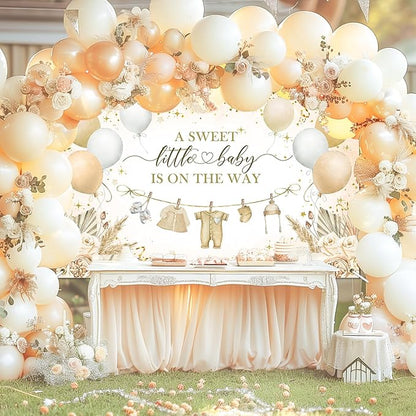 Boho Baby Shower Banner Neutral Gold Baby Shower Party Decorations A Sweet - Image 2