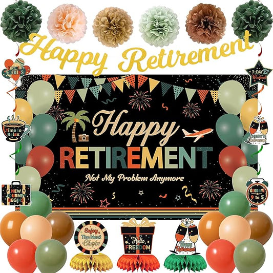 Vlipoeasn Colorful Vintage Retirement Decorations by Vlipoeasn