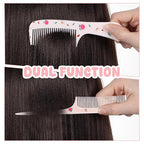 Baby Comb Set, Small Cute Fine Tooth Toddler Comb & Rat Tail Baby Comb for Styling, Pink Baby Hair Comb Plastic Parting Combs, Anti-Static Mini Hairdressing Comb for Baby Girl Wet Dry Hair (2Pcs)