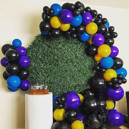 HILAVO Purple Blue Yellow Black Balloons 60 Pcs Metallic Purple Royal Blue - Image 3