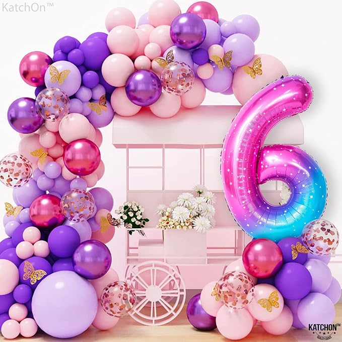 KatchOn Foil Rainbow Number 6 Balloon - Image 8