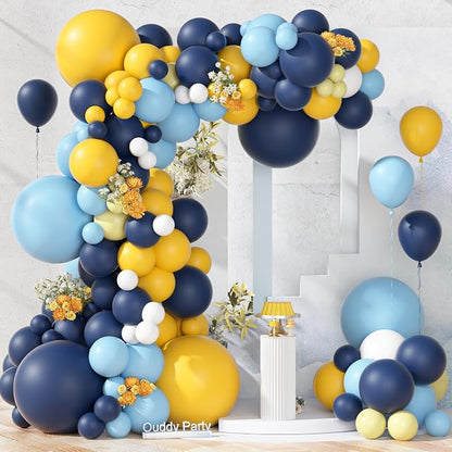 Ouddy Party 149Pcs Blue and Yellow Balloon Garland Kit 18 12 10 5 Inch | - Image 2