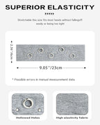 Grommet Headband for Women, Gray Round Studs 23cm Hollow Out Elastic Hair Band, Eyelets Punk Grunge Stylish Hairband