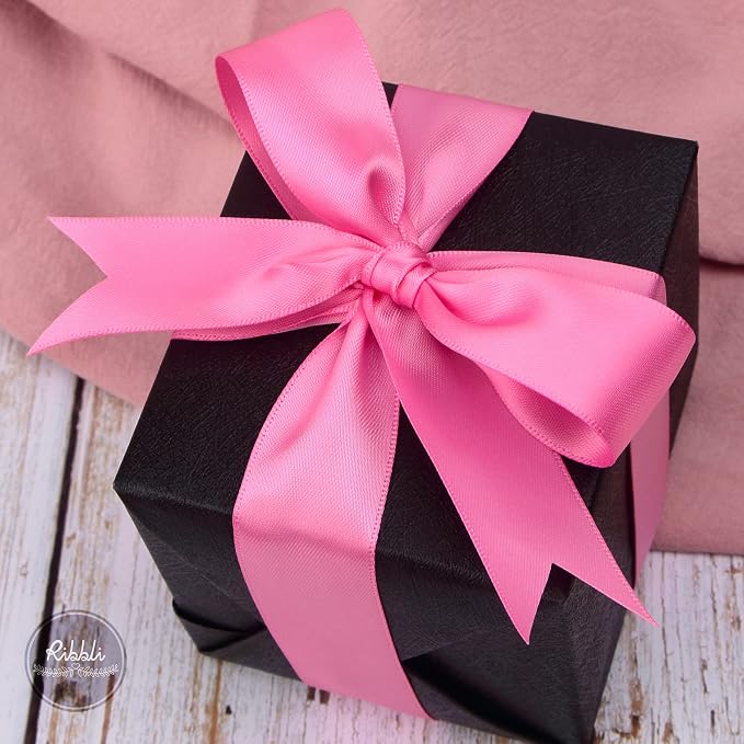 Ribbli Hot Pink Double Faced Satin Ribbon, 1” x Continuous 25 Yards, Use - Image 3