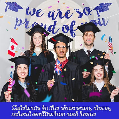 2026 Graduation Decorations Pre-Strung Blingbling We Are So Proud of You Banner - Image 5