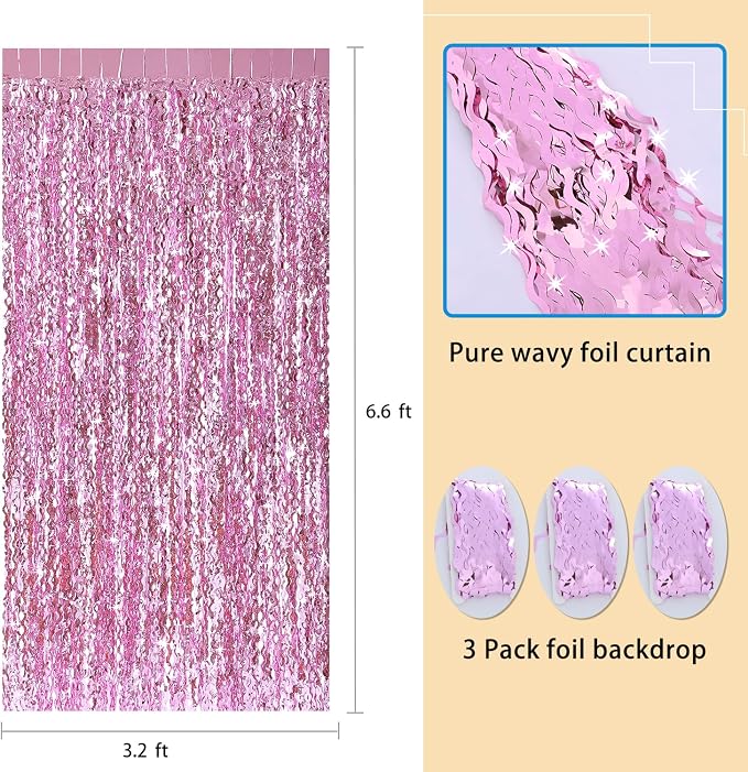 Pink Foil Fringe Curtain - Image 3