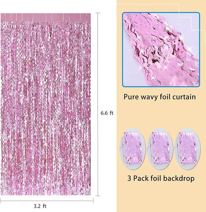 Pink Foil Fringe Curtain - Image 3