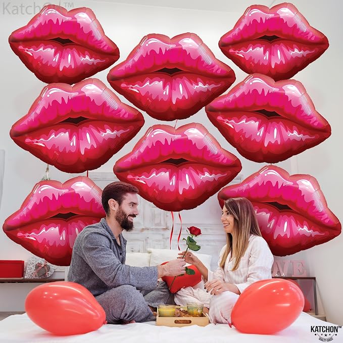 KatchOn Red Lip Balloons 30 Inch - Image 8