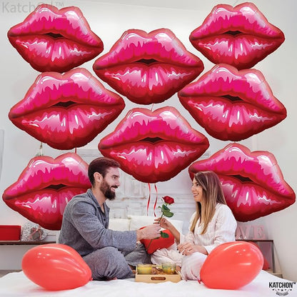 KatchOn Red Lip Balloons 30 Inch - Image 8