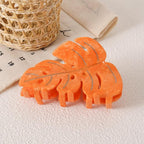 Orange Leaf Hair Claw Clip 3.5 Inch Strong Grip Hair Clip French Design Women Girls Hair Styling Accessories for Thick Thin Hair